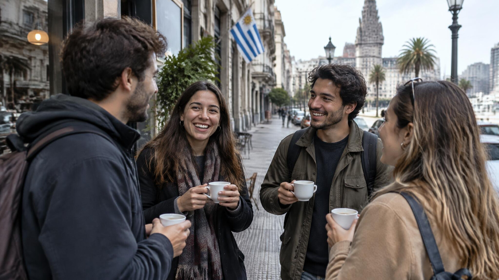 group of friends talking
