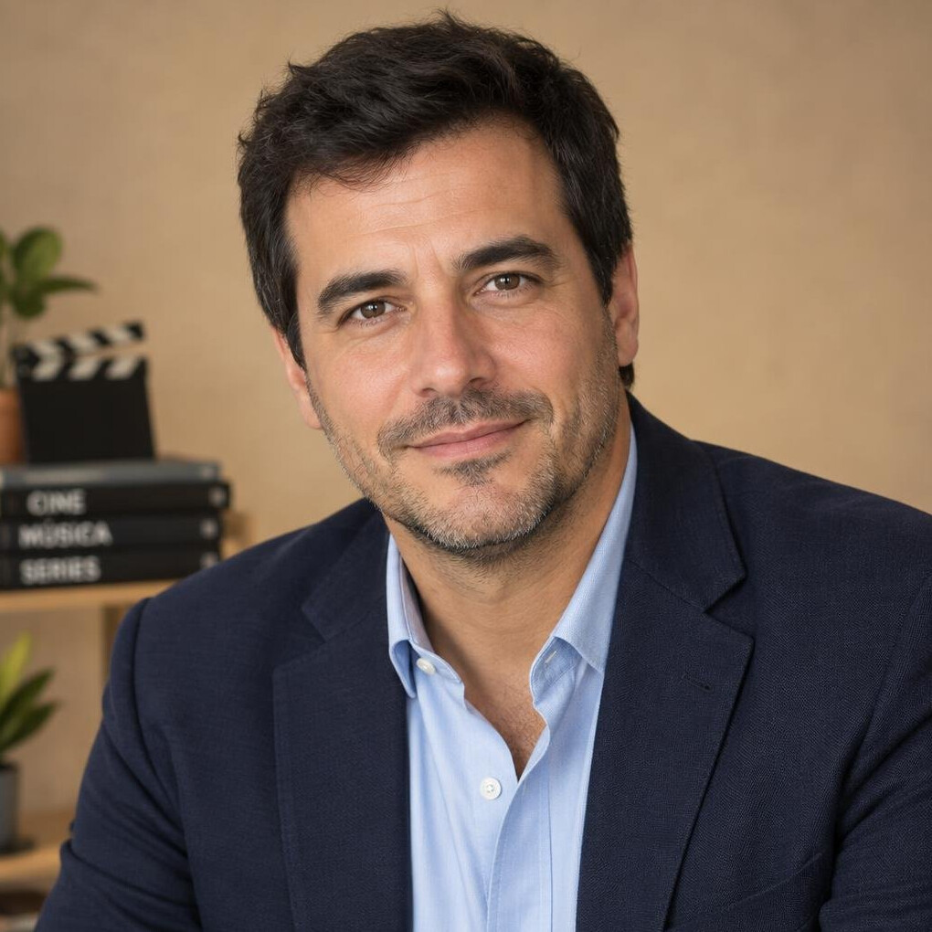 Portrait of a Uruguayan male entertainment editor smiling